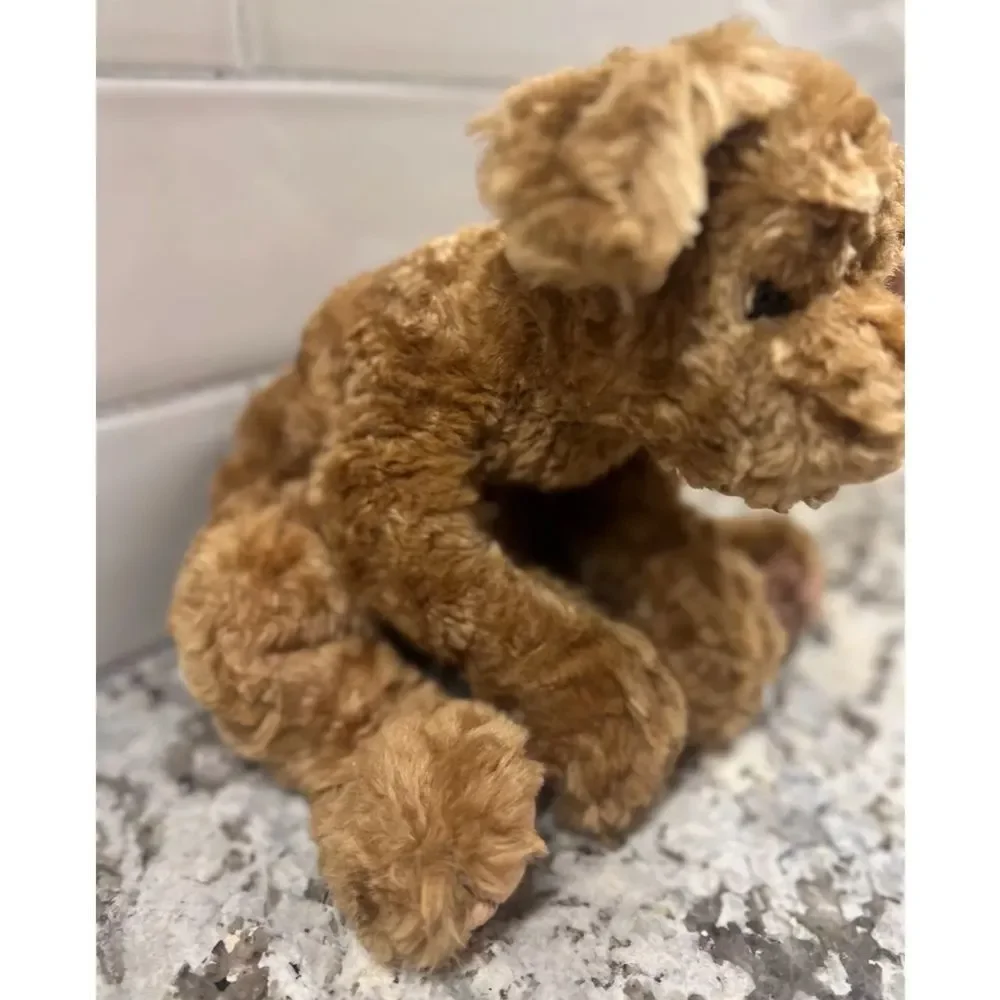 Ty  Biscuit Classic Stuffed‎ Animal Puppy Dog Brown Curly Plush Toy